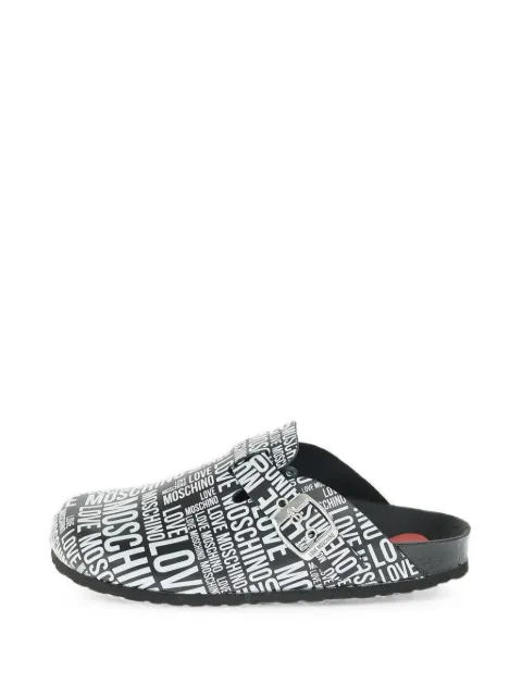 Moschino logo-print buckle sandals Black JA10073G1CIJ000A