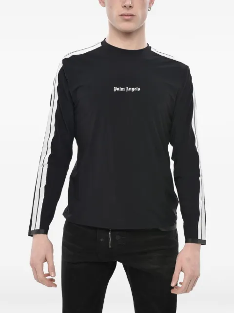 Palm Angels logo-print side-stripe T-shirt Black PMVB001F22FAB0011001