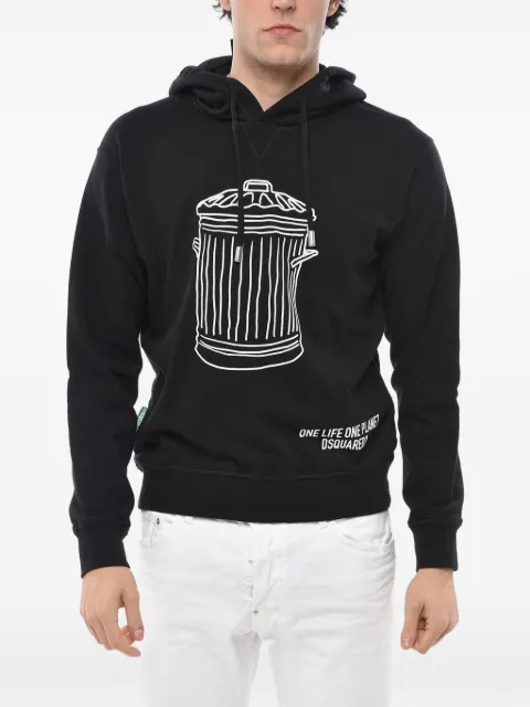 DSQUARED2 logo-print drawstring hoodie Black S78GU0075S25591