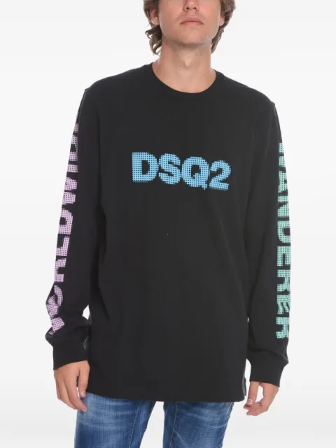 DSQUARED2 logo-print long-sleeve T-shirt Black S71GD1224S24380