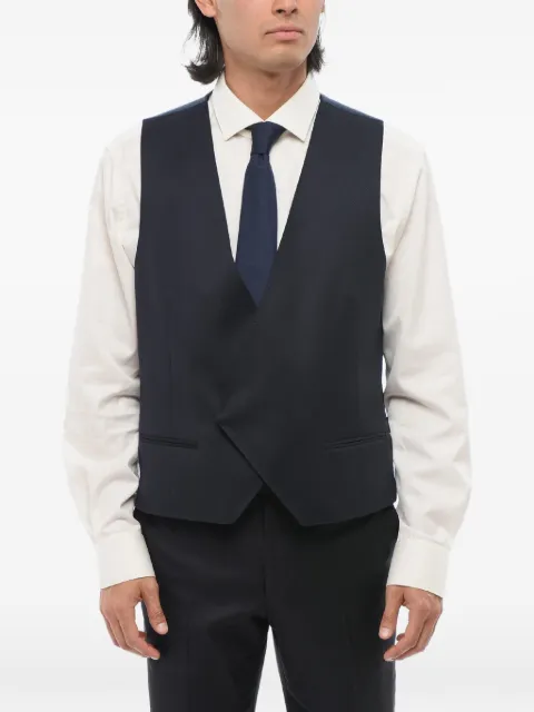 Corneliani geometric-pattern double-breasted waistcoat Blue 89C0862117402001