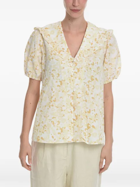 SAMSOE SAMSOE ruffled floral-print blouse White F222001300DESERTFLOWER