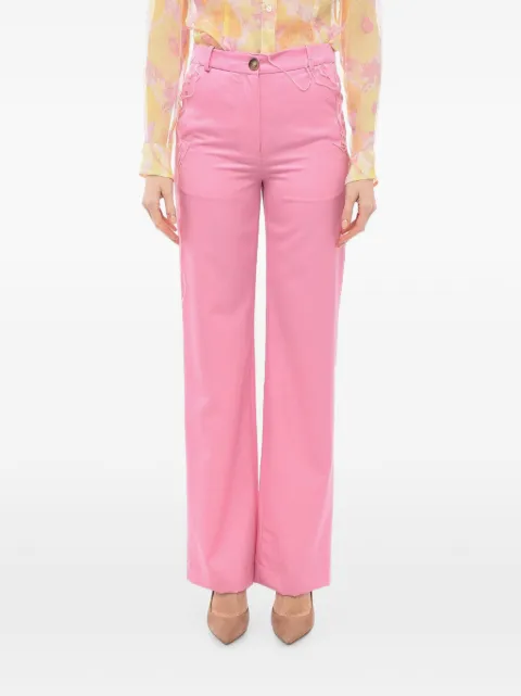 JULFER stitched-embellishment straight trousers Pink JACWP10WOBL