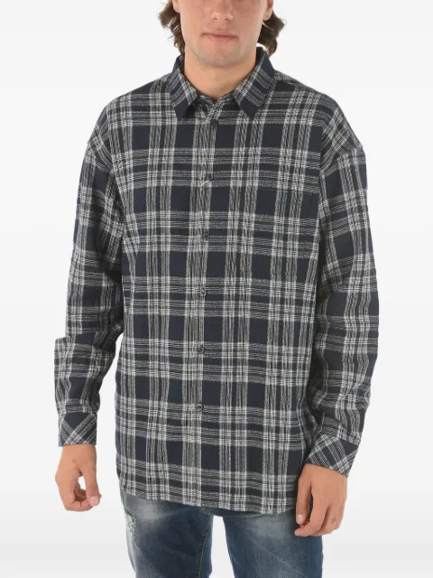 SAMSOE SAMSOE checked italian-collar shirt Blue M21200088