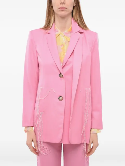 JULFER fringed single-breasted jacket Pink JACWJ10WORO
