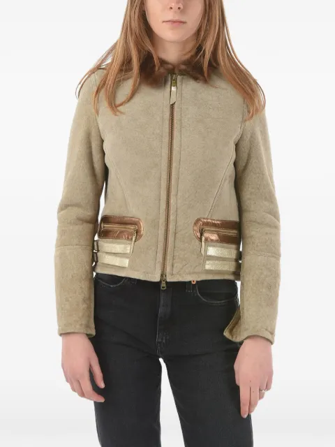 History Repeats embroidered shearling jacket Neutrals H35C33R6SH500122