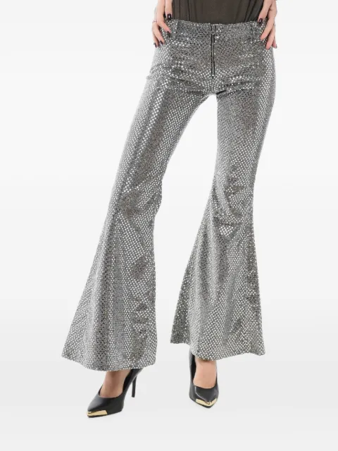 ERL sequin-embellished boot-cut trousers Silver ERL07P1051