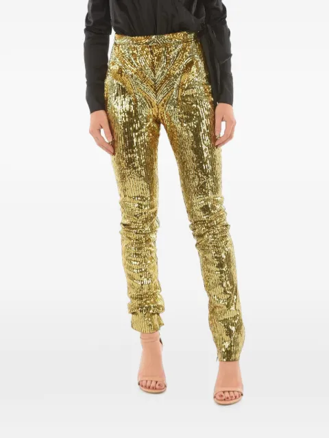 Philipp Plein sequin-embellished trousers Gold S19CWRT0629PTE003N