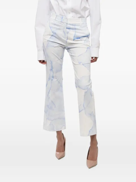 True Royal marble-print white trousers White T294B113SANDY019