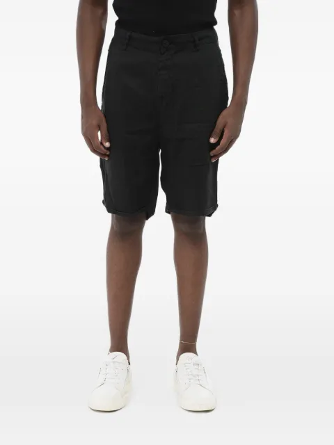 NEVER ENOUGH linen belt-loop shorts Black 2B1M034148