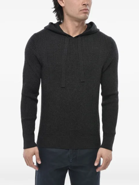 Paolo Pecora ribbed-knit hoodie Grey 24IC1M0A039F0098996