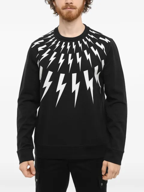 Neil Barrett Fair-Isle Thunderbolt sweatshirt Black BJS452SR559S524