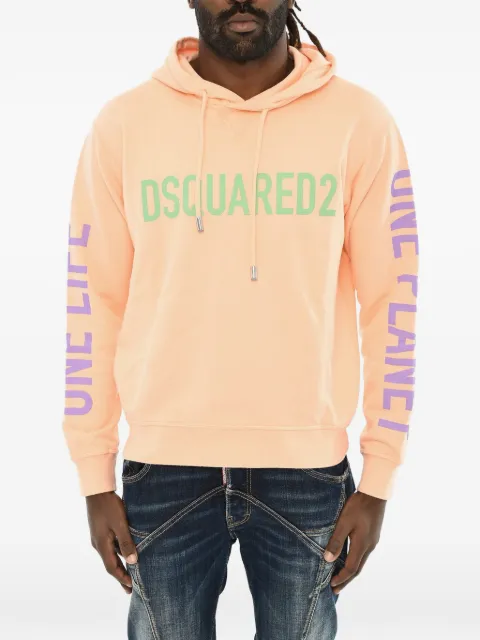 DSQUARED2 One Life Cool logo-print hoodie Orange S78GU0071S25538