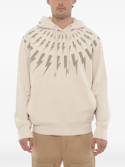Neil Barrett Fairisle Thunderbolt hoodie Neutrals NBV7JS186AV517S252