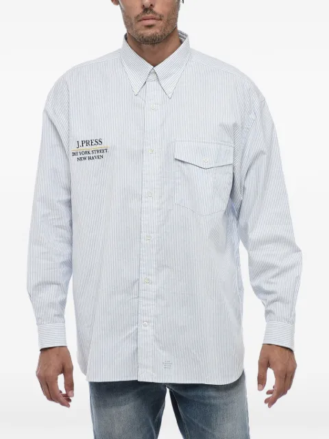 J.PRESS striped embroidered shirt White HSOASS0911CO174