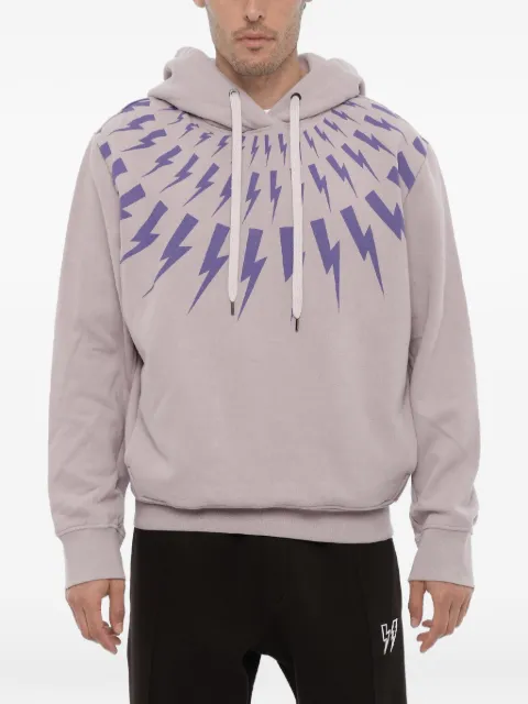 Neil Barrett Fairisle Thunderbolt hoodie Neutrals NBV7JS186AV517S531