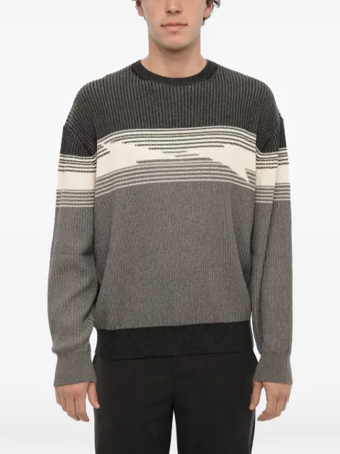 Neil Barrett ribbed-knit panelled sweater Grey NBV7MA111AV607004