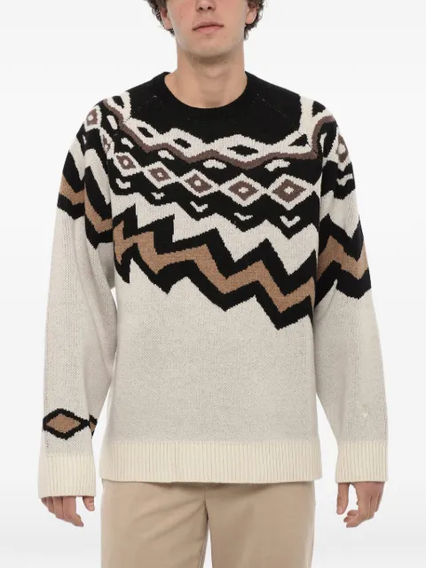 Neil Barrett geometric-pattern wool sweater Neutrals NBV7MA168AV610220