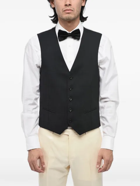Tonello V-neck single-breasted waistcoat Black 01LG1002747UP18900