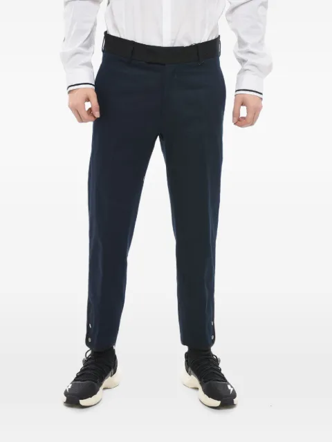 Neil Barrett contrast-edging ankle-button trousers Blue PBPA088U014C167