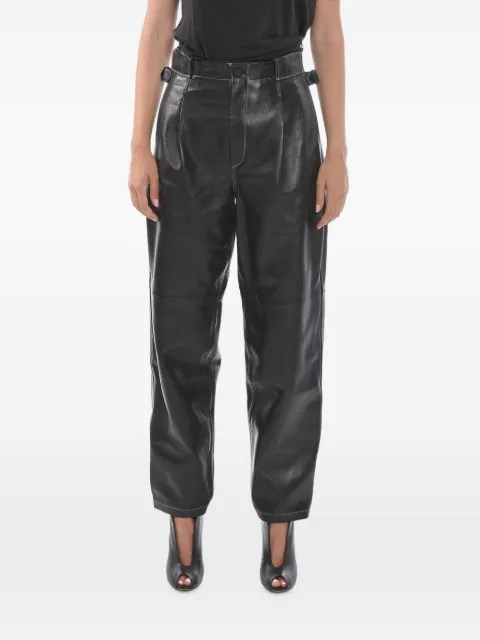 The Mannei Shobak contrast-stitch leather trousers Black SHOBAKINBLACKLEATHER0BLACK