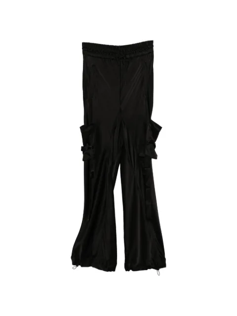 YEHUAFAN drawstring-cuff track pants Black 1038