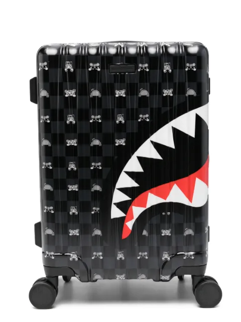 Sprayground Shark Mouth checkerboard suitcase Black 910CL307NSZ