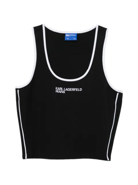 Karl Lagerfeld Jeans logo-print crop tank top Black B2W17087