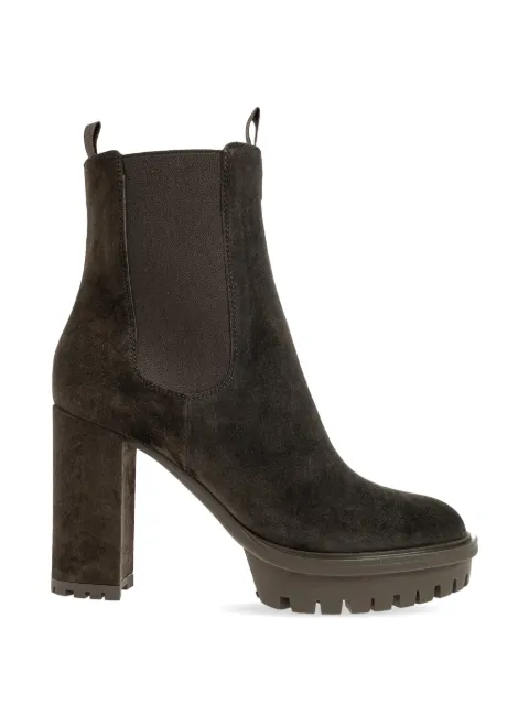 Gianvito Rossi Barry suede platform ankle boots Green G7289970RICCAS