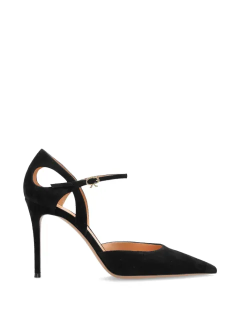 Gianvito Rossi Camnero suede pointed-toe pumps Black G4104995RICCAM
