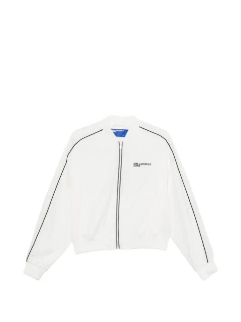 Karl Lagerfeld Jeans logo-print bomber jacket White B2W15018