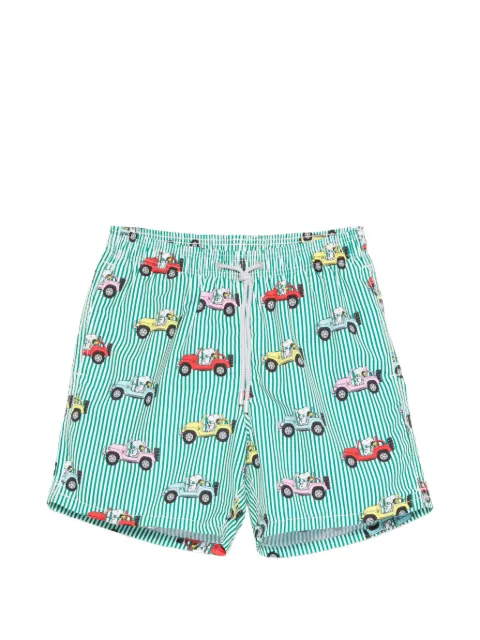 MC2 Saint Barth Gustavia striped graphic-print swim shorts Green GUS0001