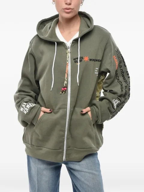 Après Surf logo-print zip-fastening hoodie Green SUSANOLIVE