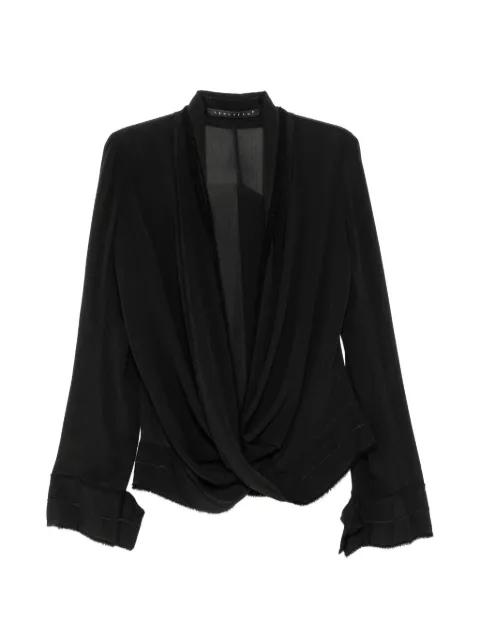 YEHUAFAN twisted blouse Black 1089BLK