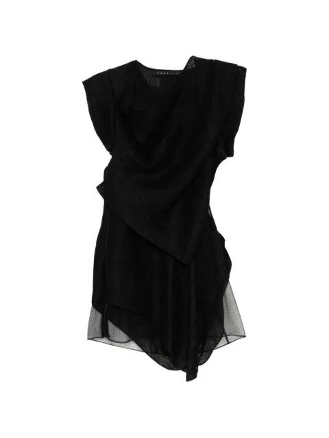 YEHUAFAN draped top Black 1069