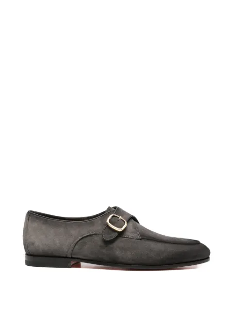 Santoni buckle-fastening suede monk shoes Grey MCNC19259SA4SEAAG93