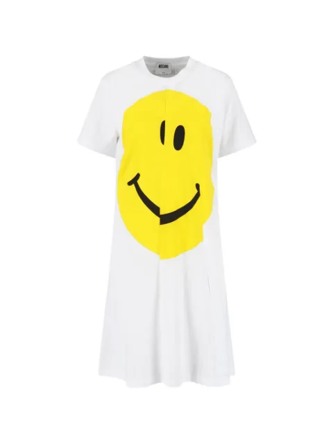 Moschino Smiley print A-line midi dress White 261D04510441