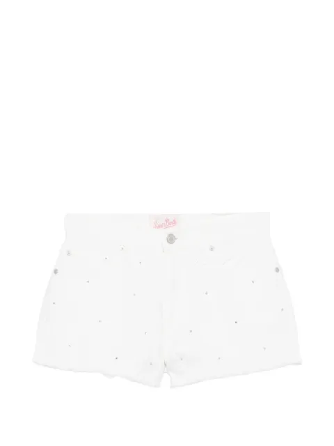 MC2 Saint Barth Musa crystal-embellished shorts White MUS0001