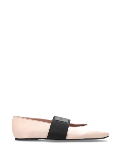 Givenchy logo-patch elasticated-strap ballet flats Pink BE5017E2J2