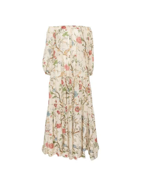 INTO THE EAST Morris floral-print maxi dress Neutrals E1JBSSDS21029NCC01