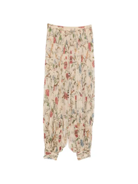 INTO THE EAST Morris Crinkle Lantern floral-print pleated trousers Neutrals E1JBSSPT21022NCC01