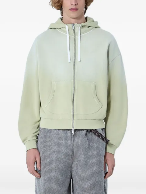 Brain Dead padded-elbow zip-up hoodie Green BDP26T09004824BR14