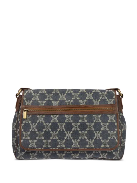 Celine Pre-Owned 1990-2000s Macadam denim shoulder bag Blue 136436