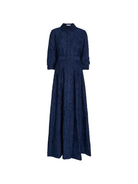 SIMKHAI Courtney jacquard-effect belted maxi dress Blue 2261984SJ