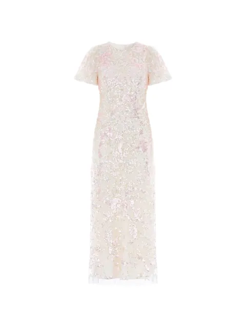 Needle & Thread Dancing Ribbon sequin-embellished maxi dress Neutrals DGSS65RSS26CMM