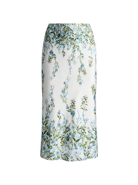 alice + olivia Maeve floral-print slip skirt White CC603P09305