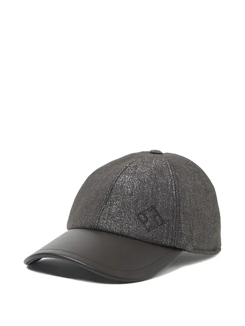 Peserico logo-detail leather-peak baseball cap Brown A36218C0RCC778
