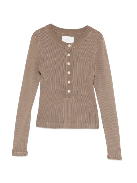 Citizens of Humanity Varra Henley ribbed-knit top Brown 94003004