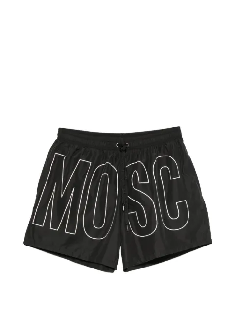 Moschino logo-print drawstring swim shorts Black A42039301