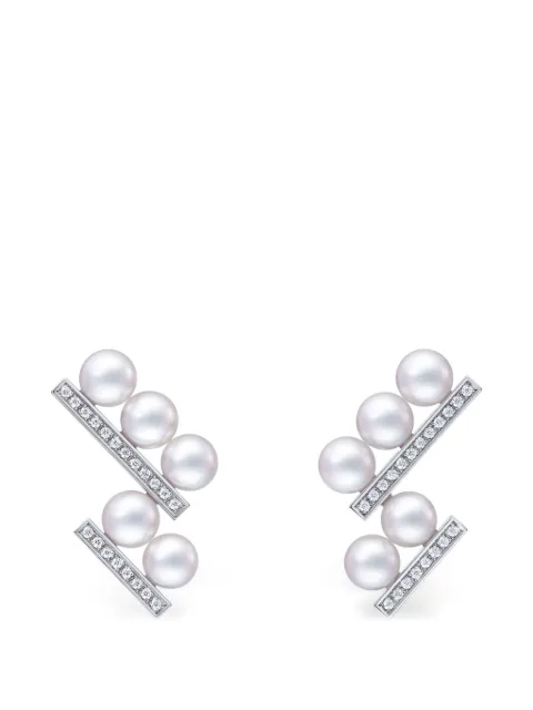 TASAKI balance step neo diamonds pave earrings Silver E4513W